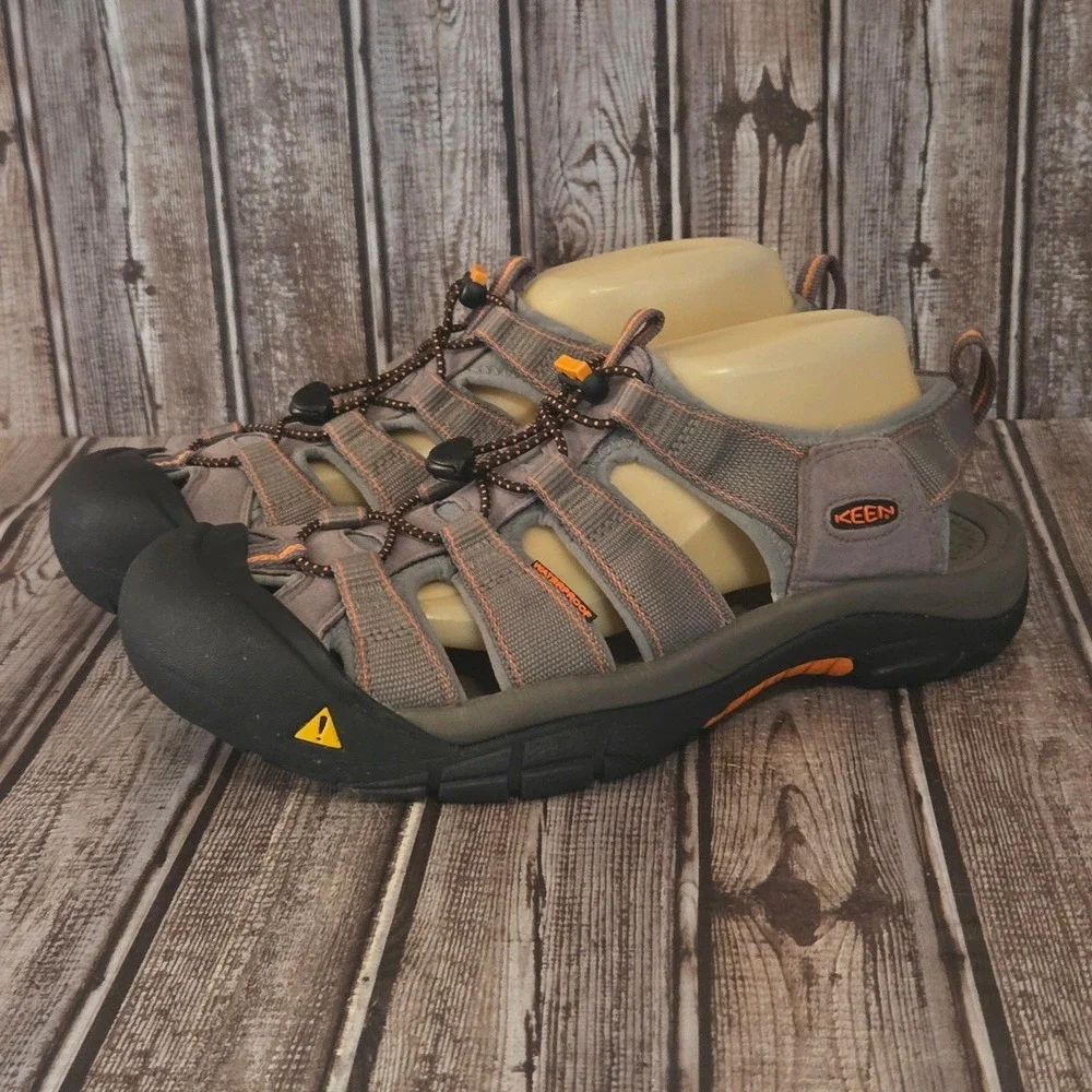 11.5 Mens Keen Newport H2 Grey Orange Waterproof Hiking Sport Sandals VGUC!